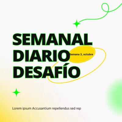 Sencilla portada de agenda semanal en amarillo y blanco