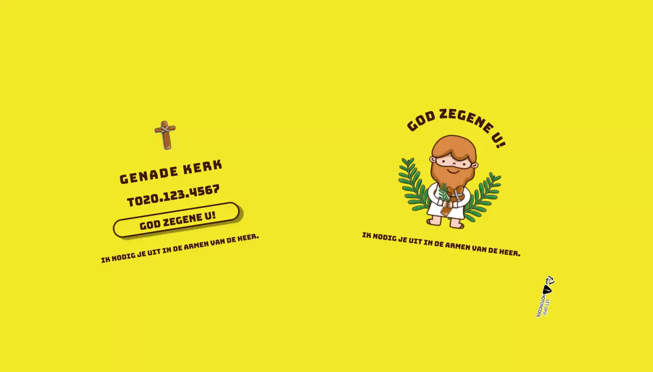 Geel karakter illustratie kerk