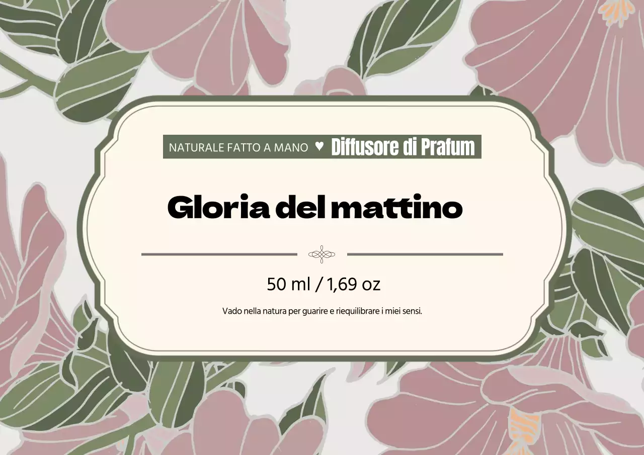 Etichetta di profumo vintage con illustrazione verde.