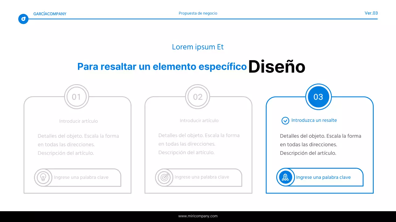 Informe de resaltado de texto simple en azul y blanco