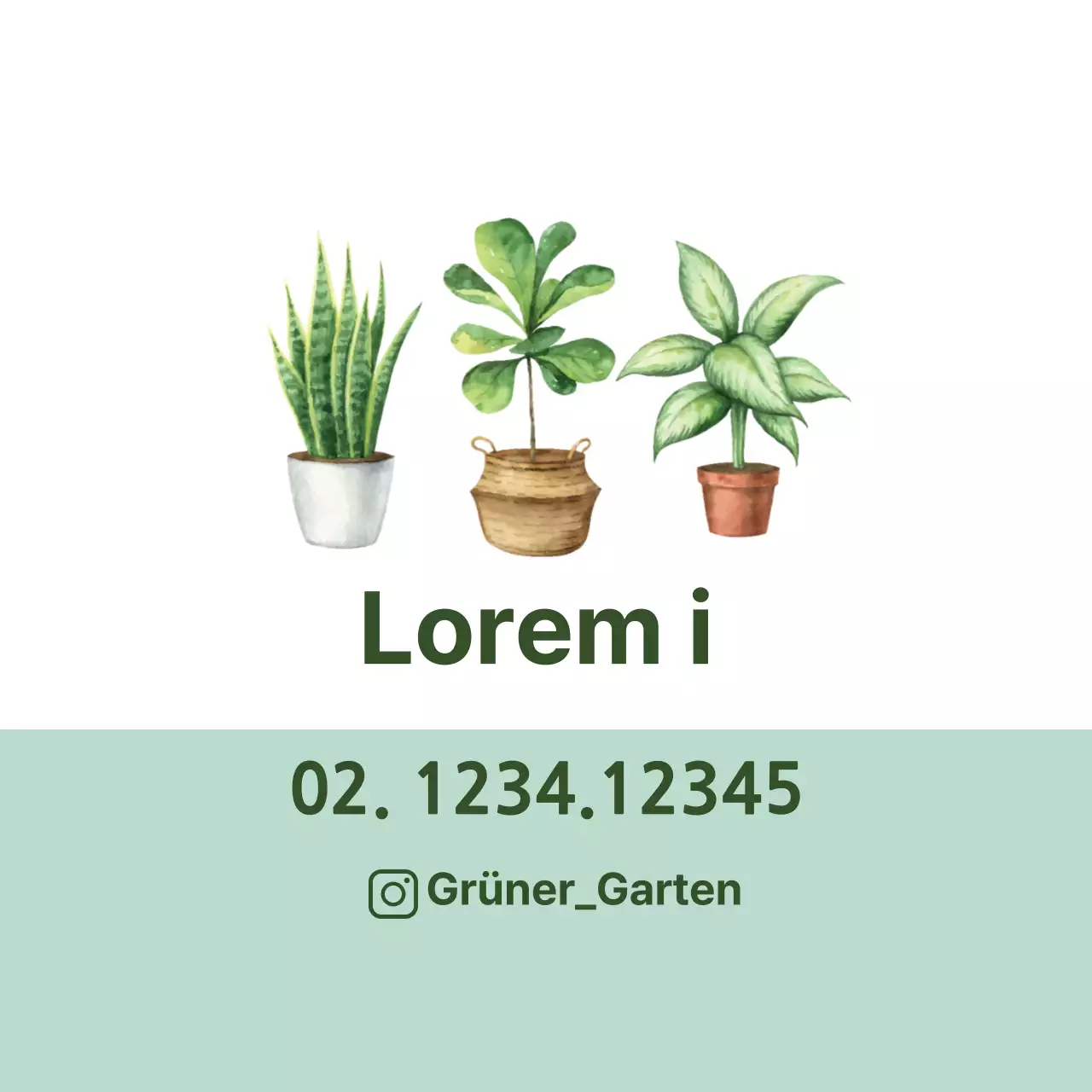 Gepflegte botanische Gartenetiketten mit grünen Illustrationen