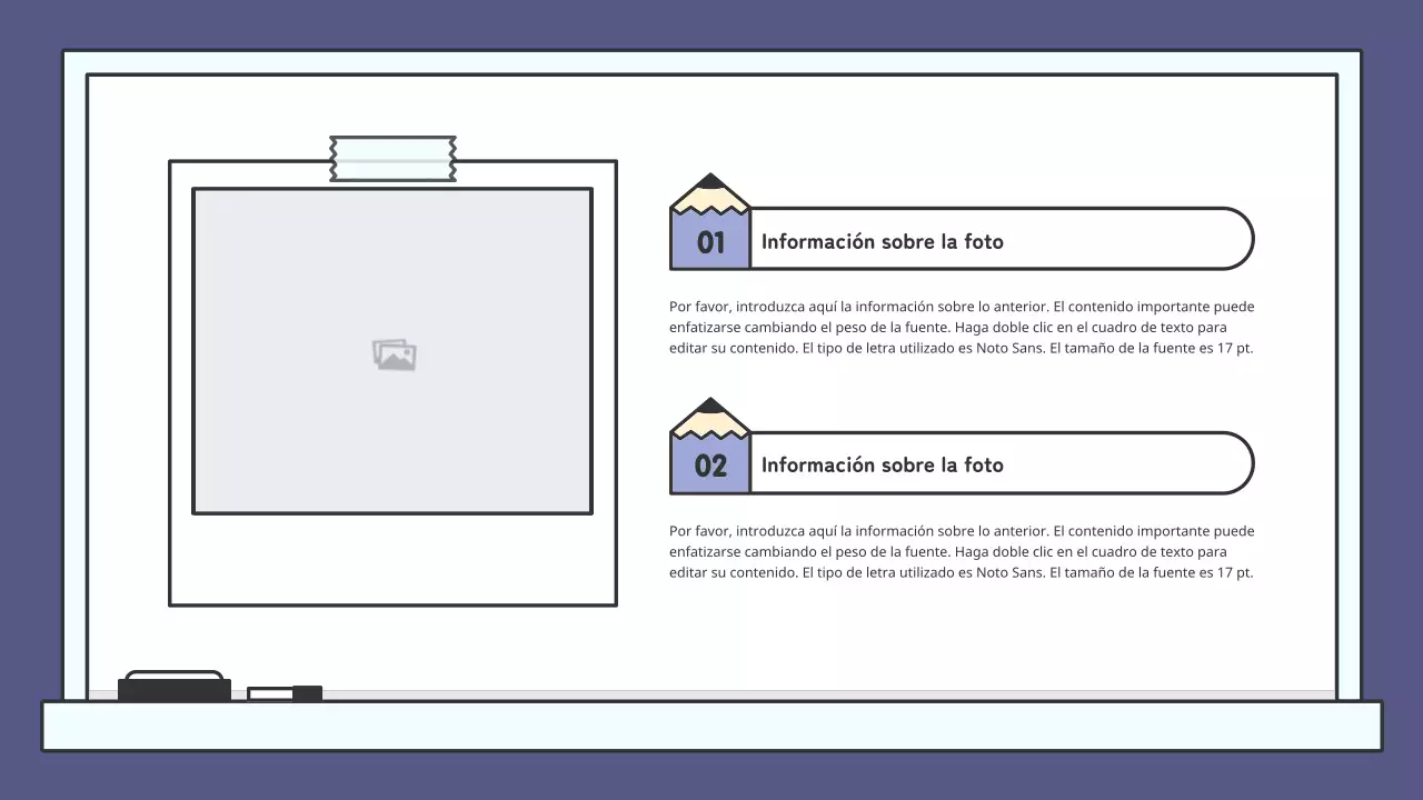 Kit de presentación de pizarra educativa de colores