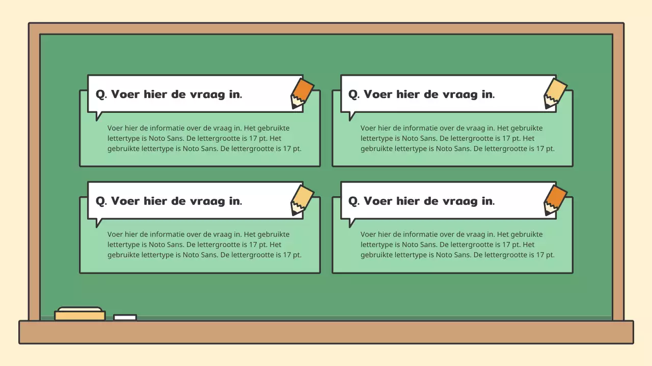 Kleurrijk educatief krijtbord presentatieset
