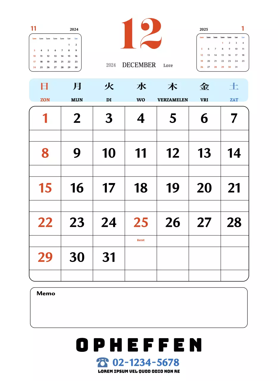 Rode en blauwe retro onderzetters memory kalender