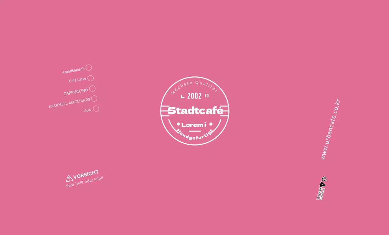 Weiß Rosa Neat Symbols Cafe