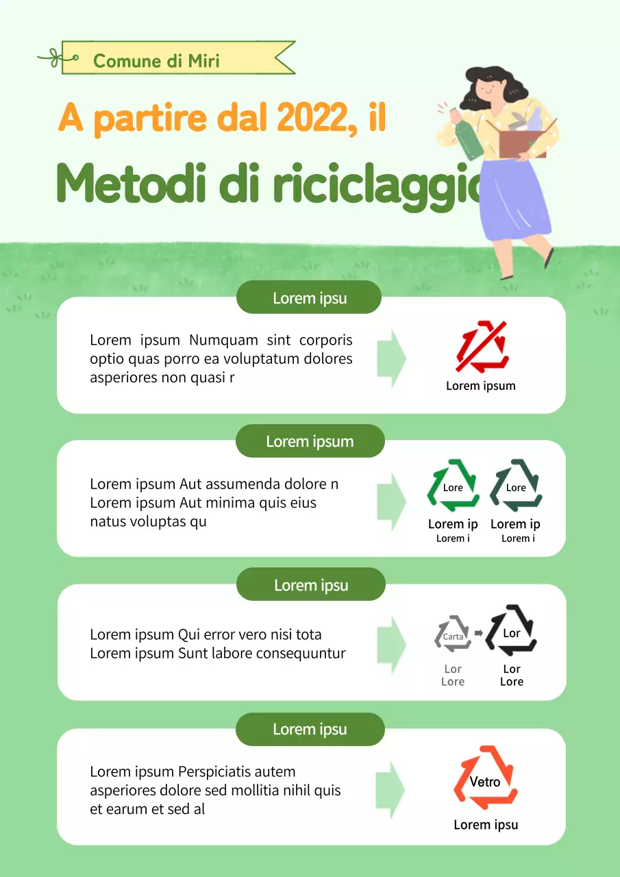 Come riciclare un concetto di illustrazione di un campo verde
