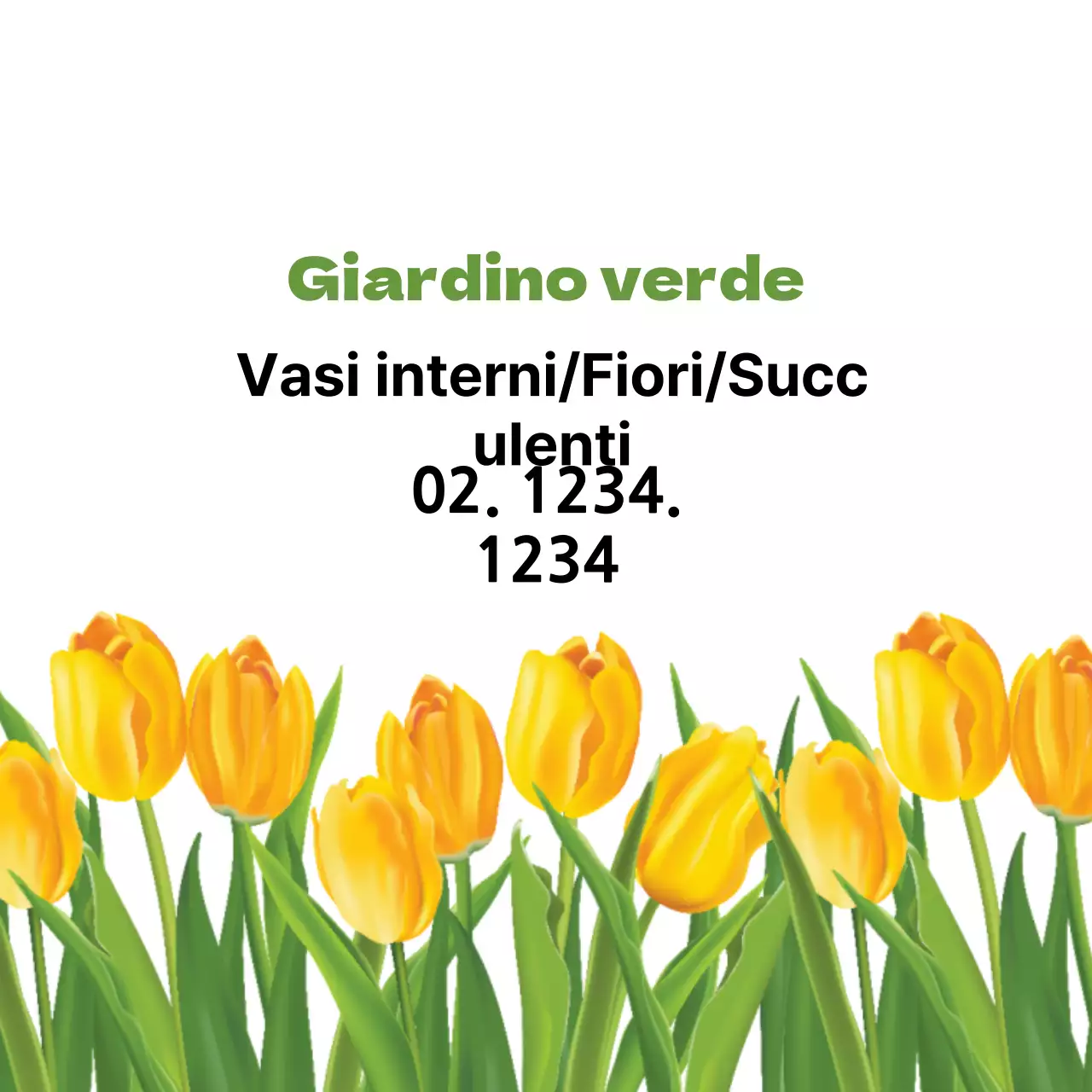 Etichetta ordinata del giardino botanico con illustrazione giallo-verde