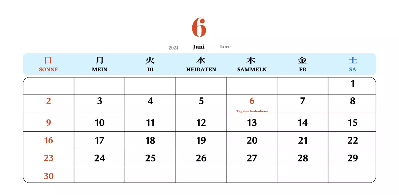 Retro-Konzept Nostalgie-Kalender in rot und blau
