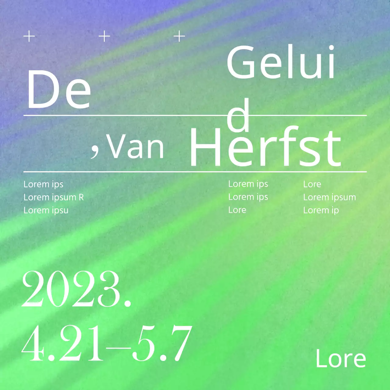 Kunstposter in paars en groen