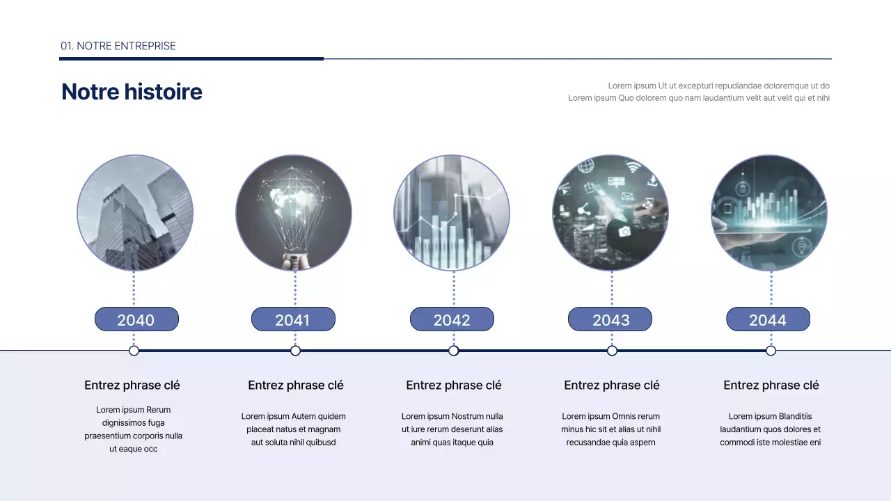 Un nouveau plan d'entreprise propre et bleu