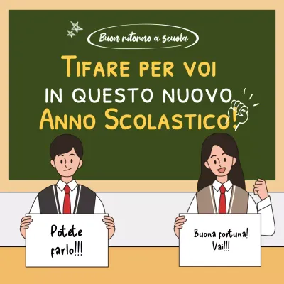 Nuovo semestre studente frase di tifo in verde aula lavagna concetto di scrittura