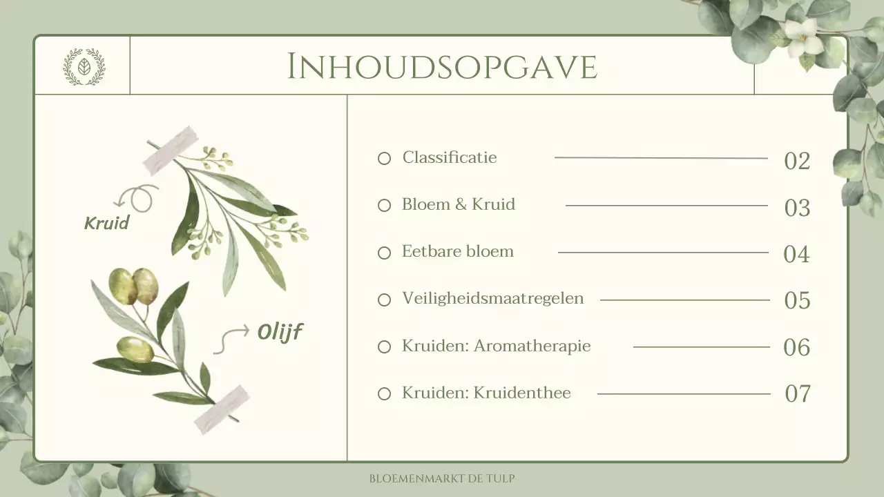 Trivia over eetbare bloemen en kruiden met een groen, sentimenteel aquarelillustratiethema