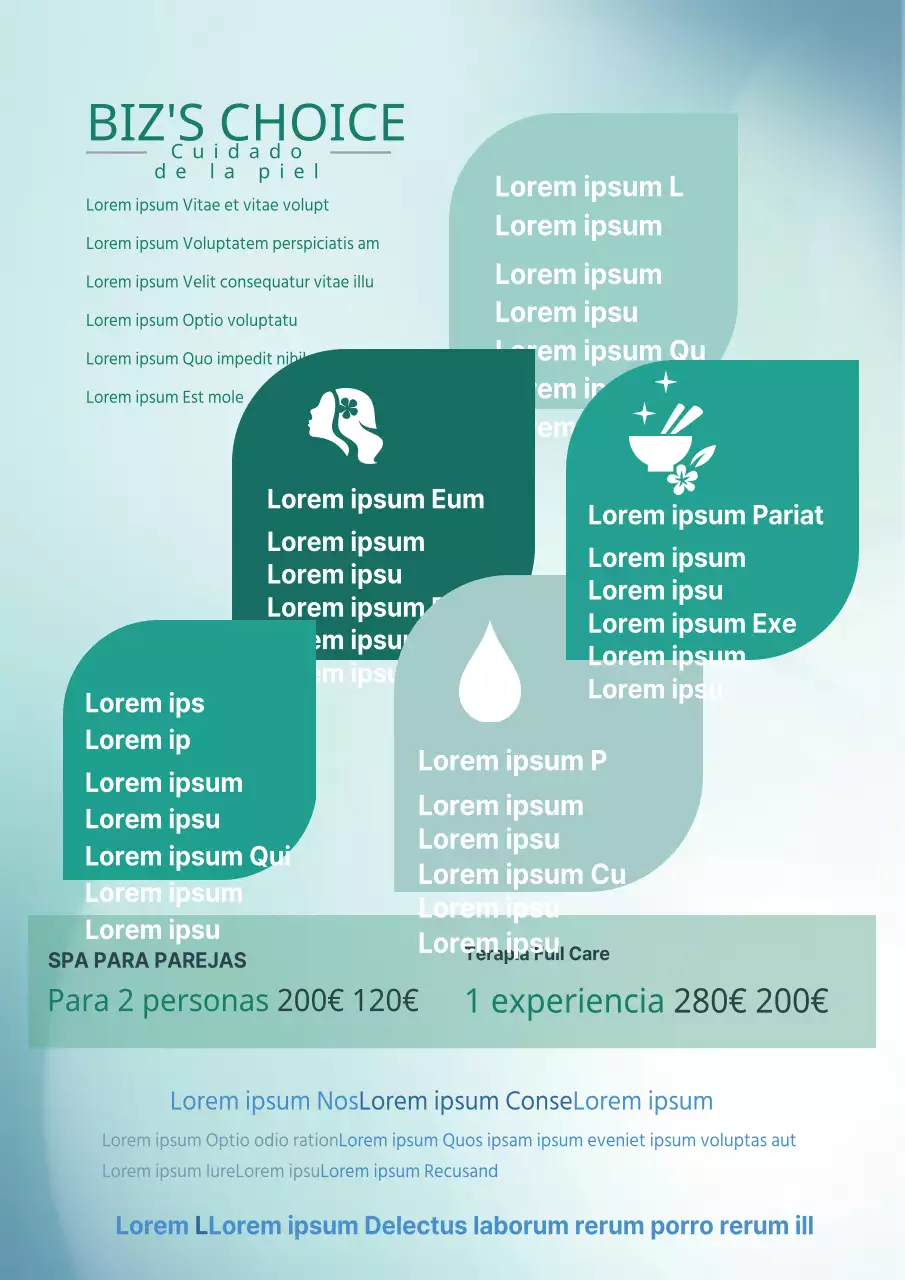 Elegante folleto promocional de marca de belleza en verde