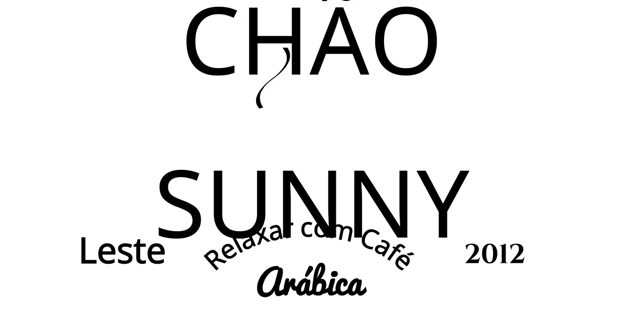 Mercadoria de café com texto preto, elegante e concetual
