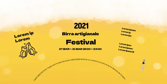 Illustrazione della schiuma gialla Festival della birra artigianale