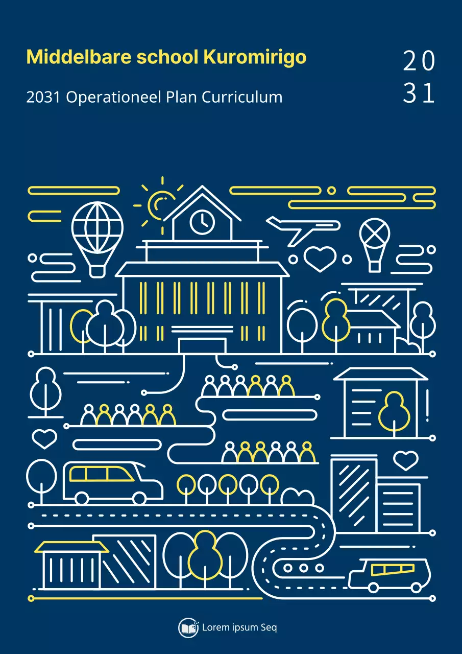 Onderwijsrapporten met een schoolicoon in marinegeel