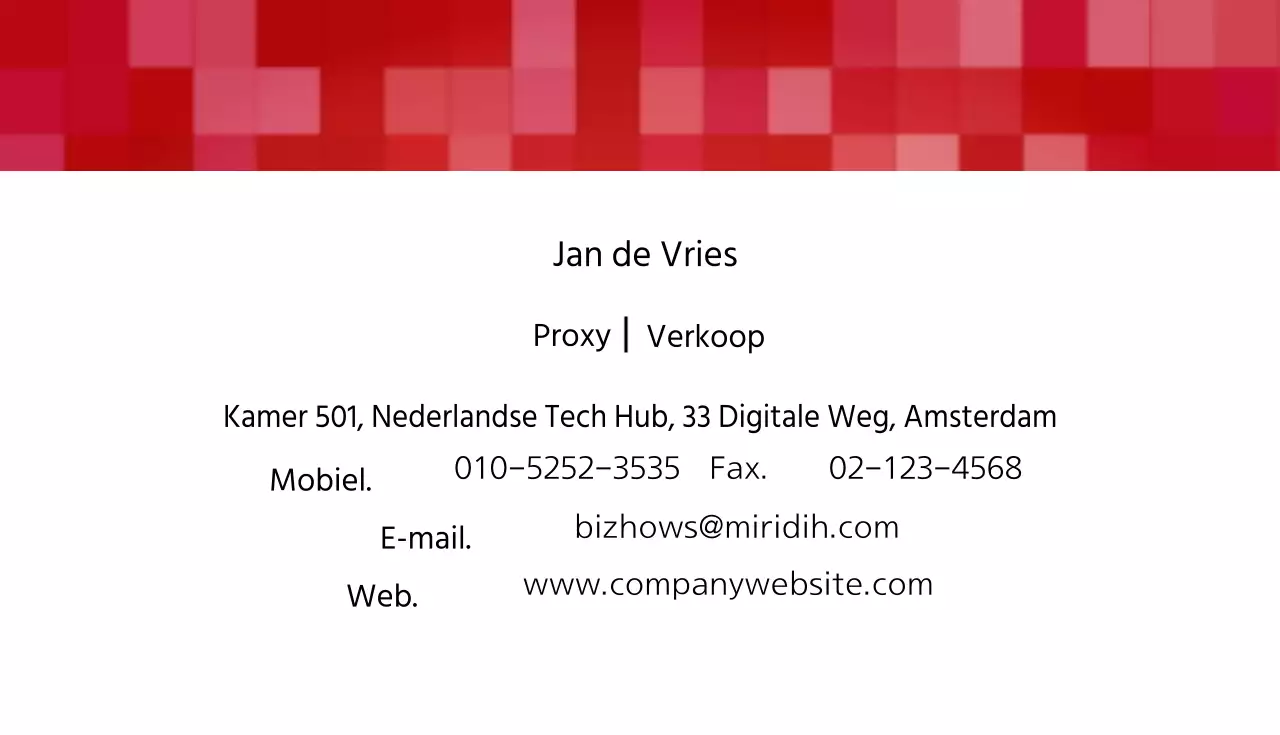 Zakelijke visitekaartjes