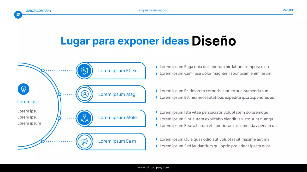 Informe de resaltado de texto simple en azul y blanco