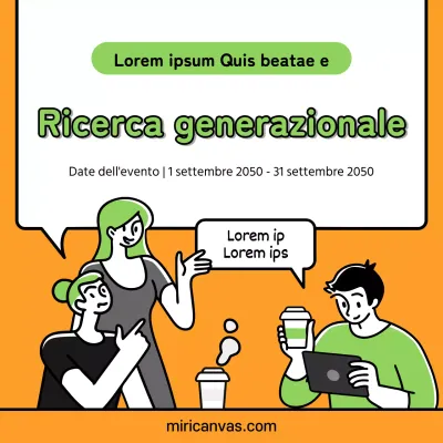 Sondaggio di sensibilizzazione generazionale sulle tazze monouso in arancio-verde