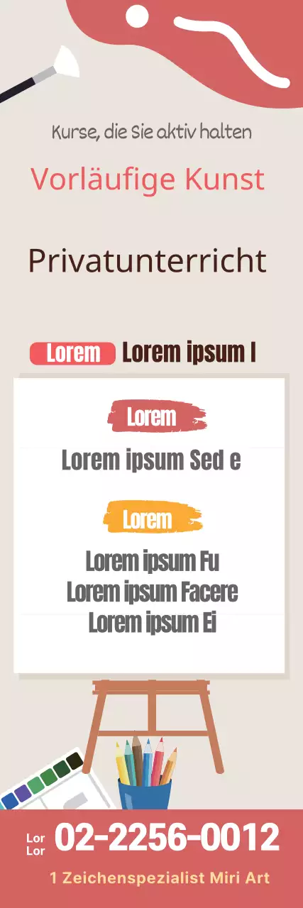 Rosa Illustration ordentliche Kunstschule Förderung