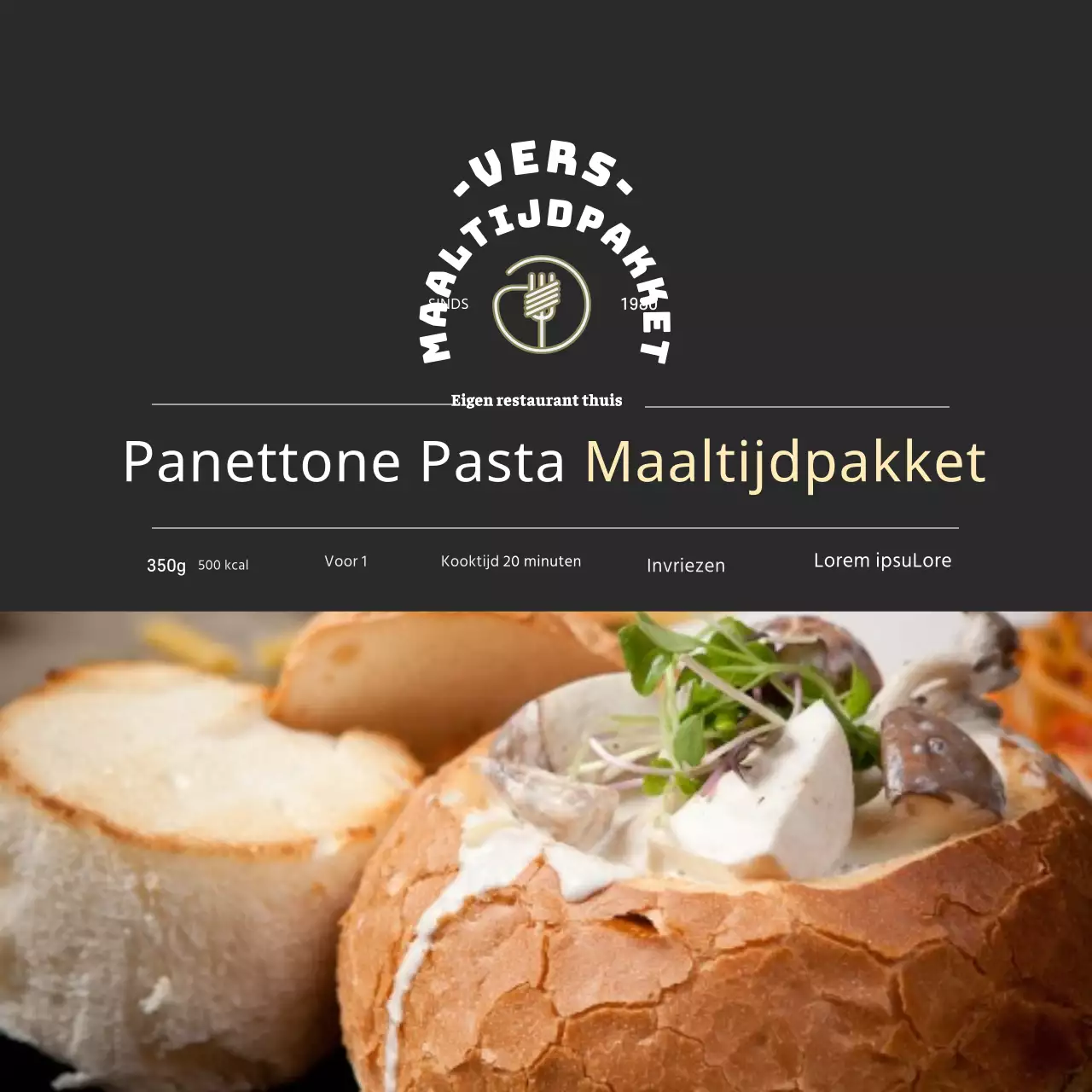 Zwarte Luxe Restaurant Pasta Maaltijd Kit Sticker