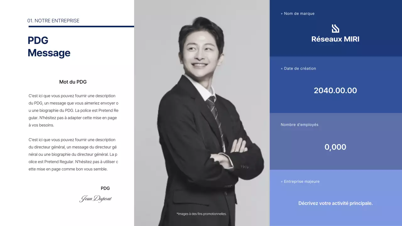 Un nouveau plan d'entreprise propre et bleu