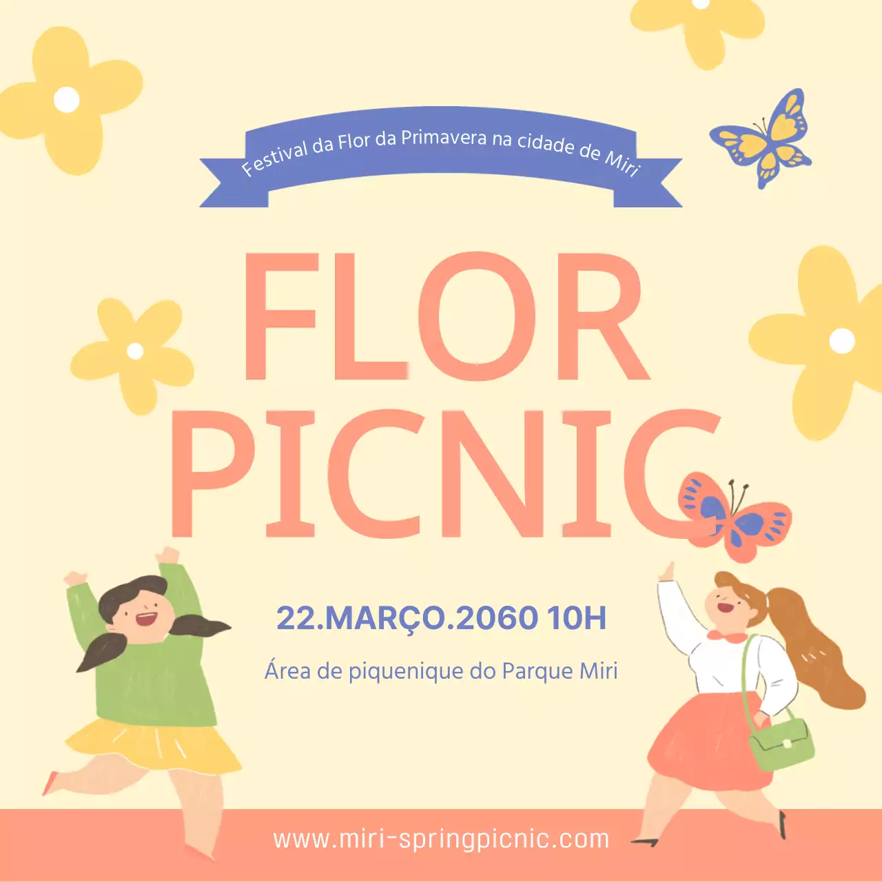 Tema de ilustração amarelo e alegre para promover um festival de flores