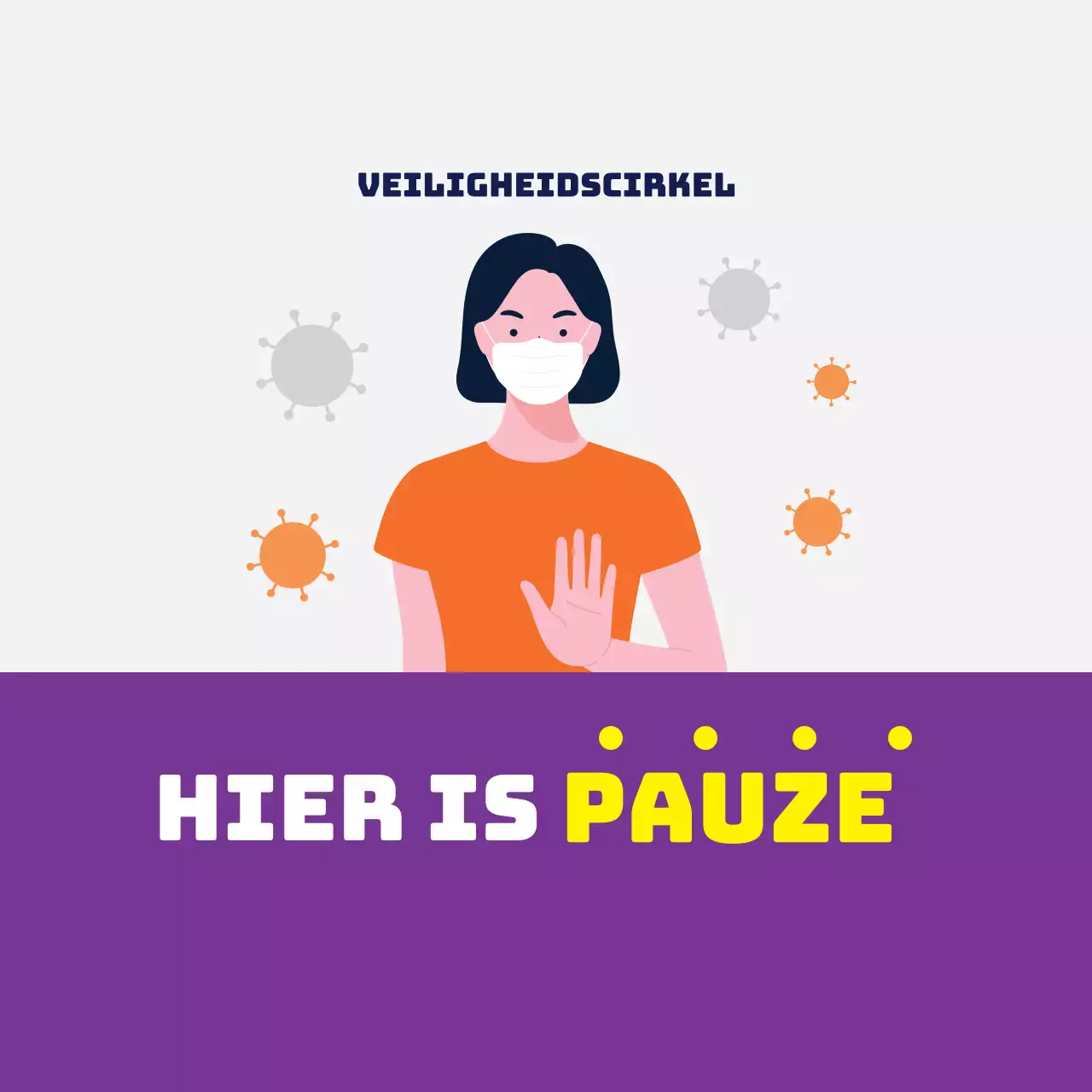 Paarse illustratie nette corona preventie