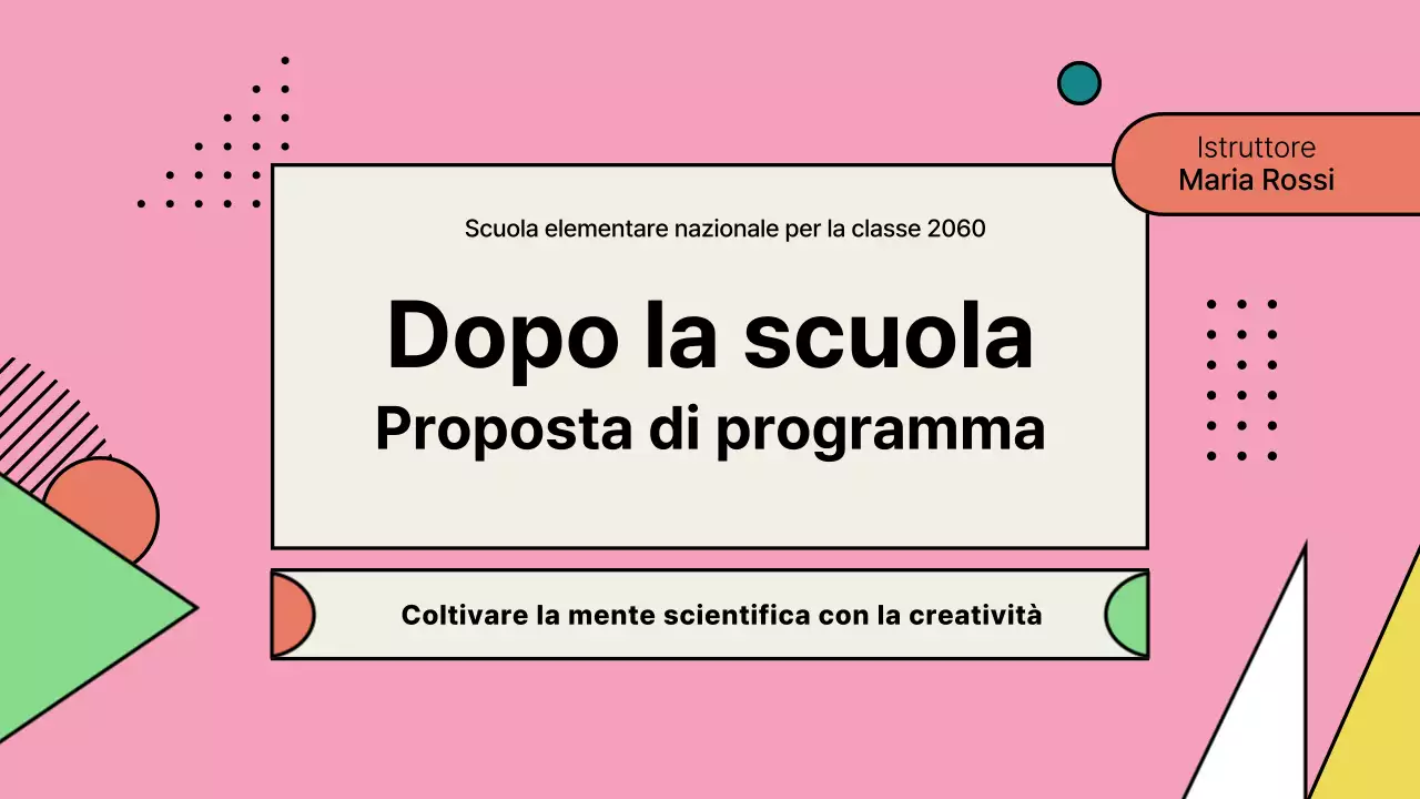 Portafoglio di proposte di programmi di doposcuola rosa
