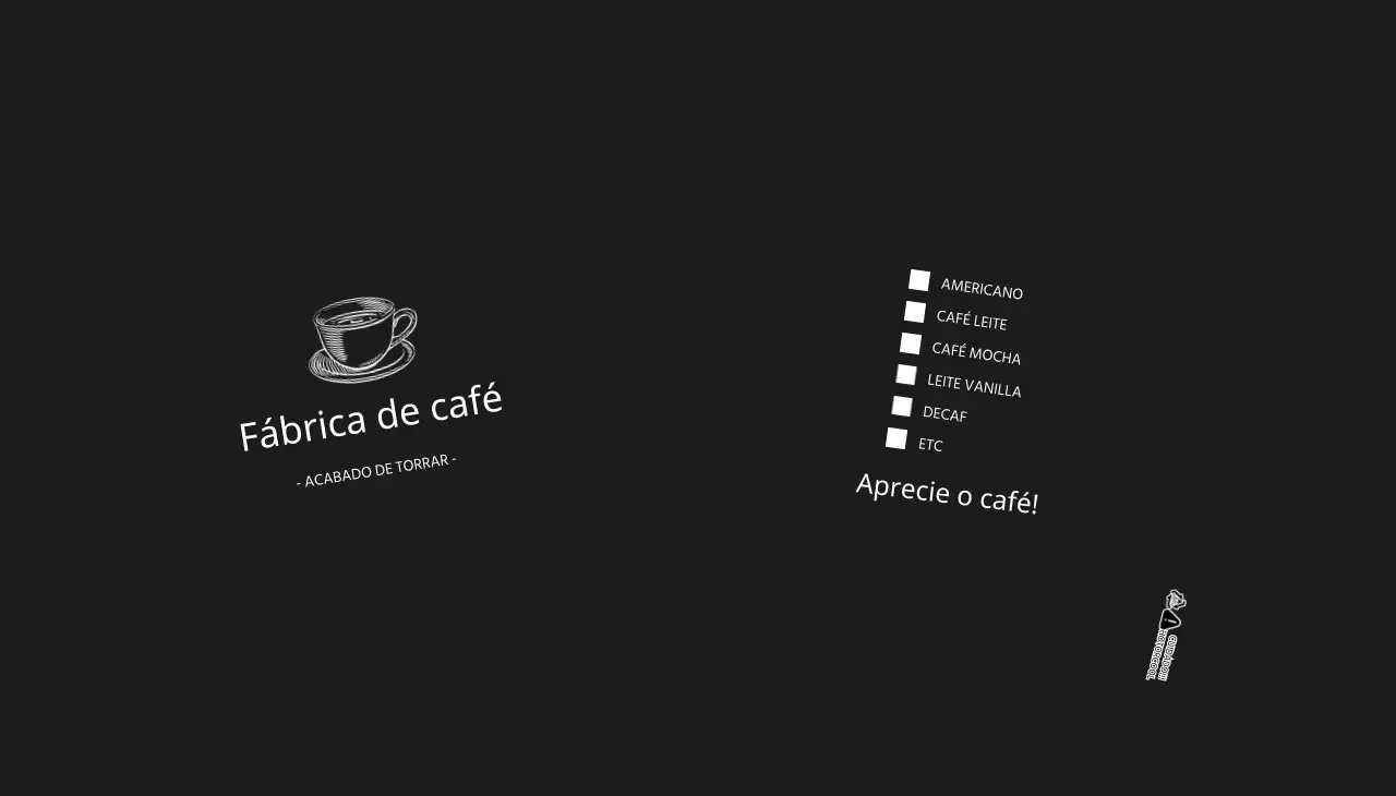 Café com ilustração simples a preto