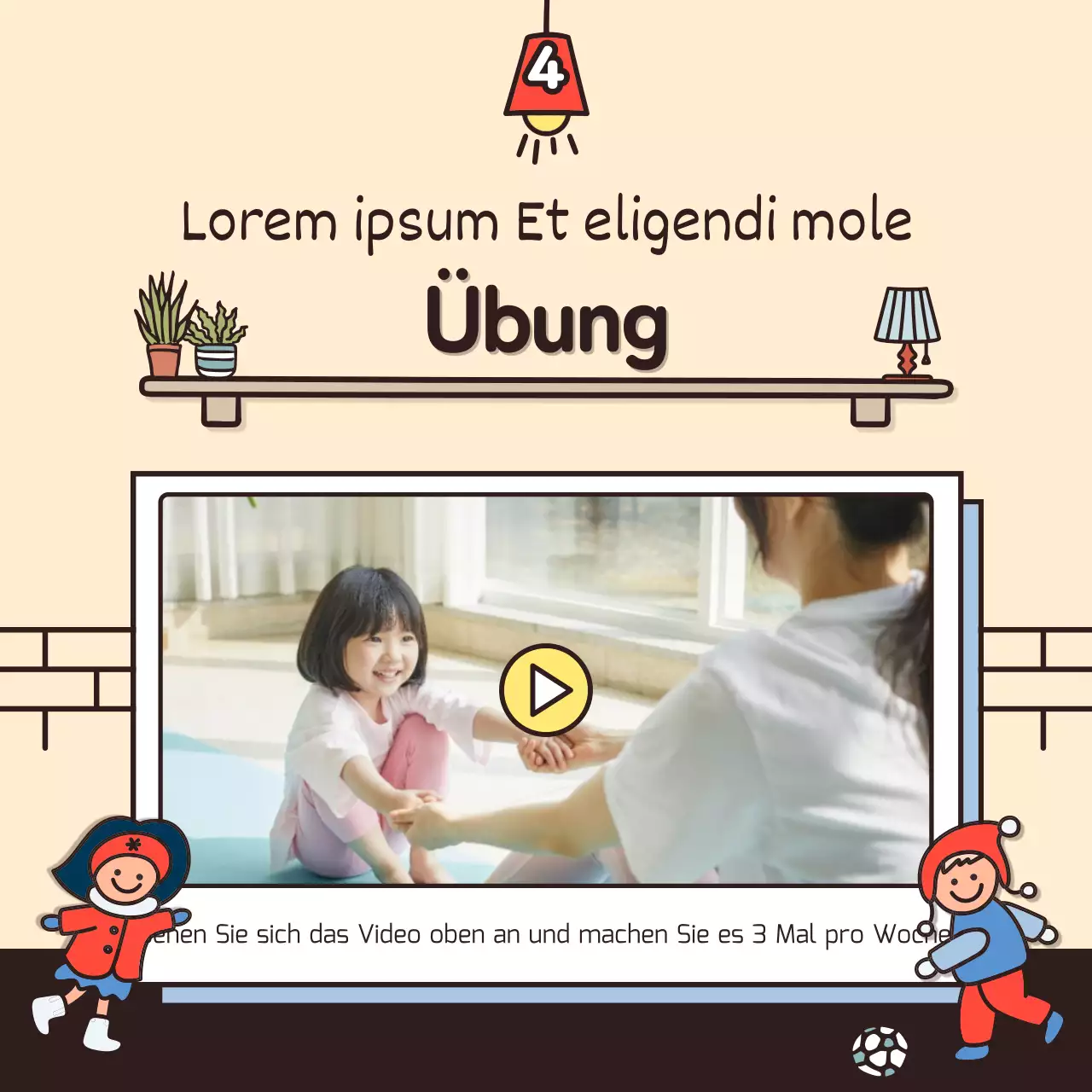 Winterurlaub mit niedlichen Illustrationen in Beige