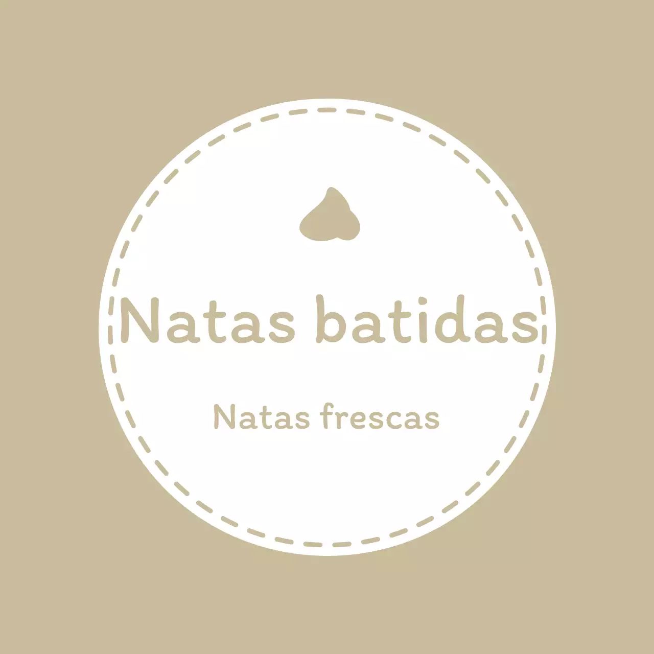 Uma etiqueta de café bege e sentimental