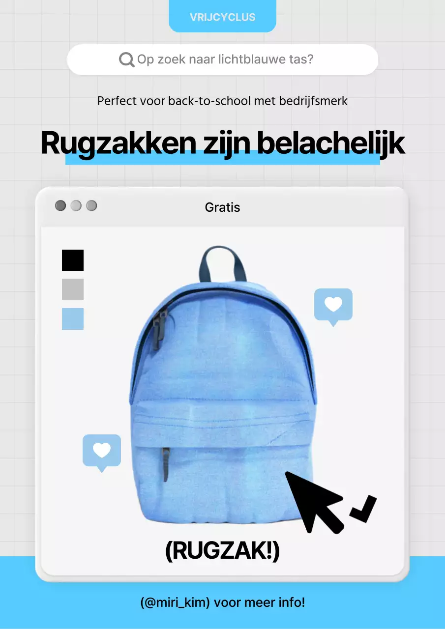 Gratis giveaway van een witte en lichtblauwe webbrowser concepttas