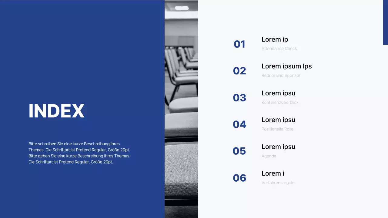 Einfache weiß-blaue Universitätspräsentation für einen Scheinwettbewerb
