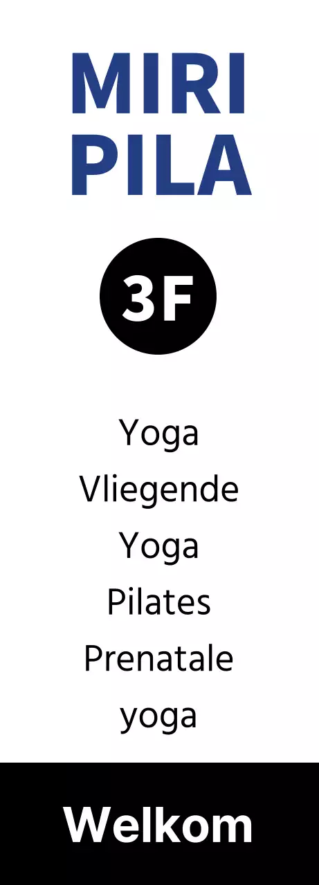 Zwarte moderne schone yoga banner met pilates instructeur