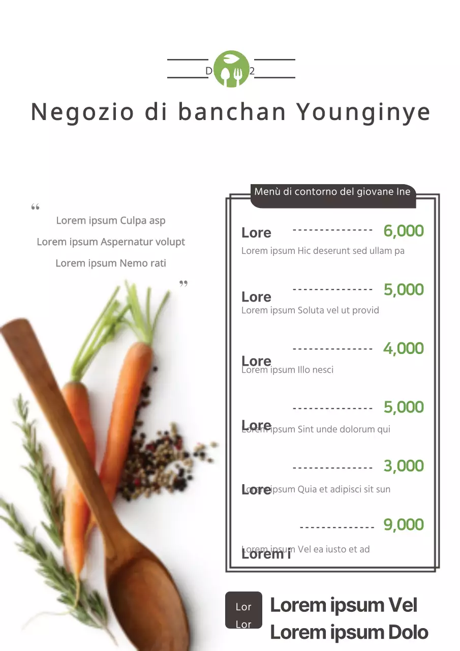 Menu bevande semplice e beige