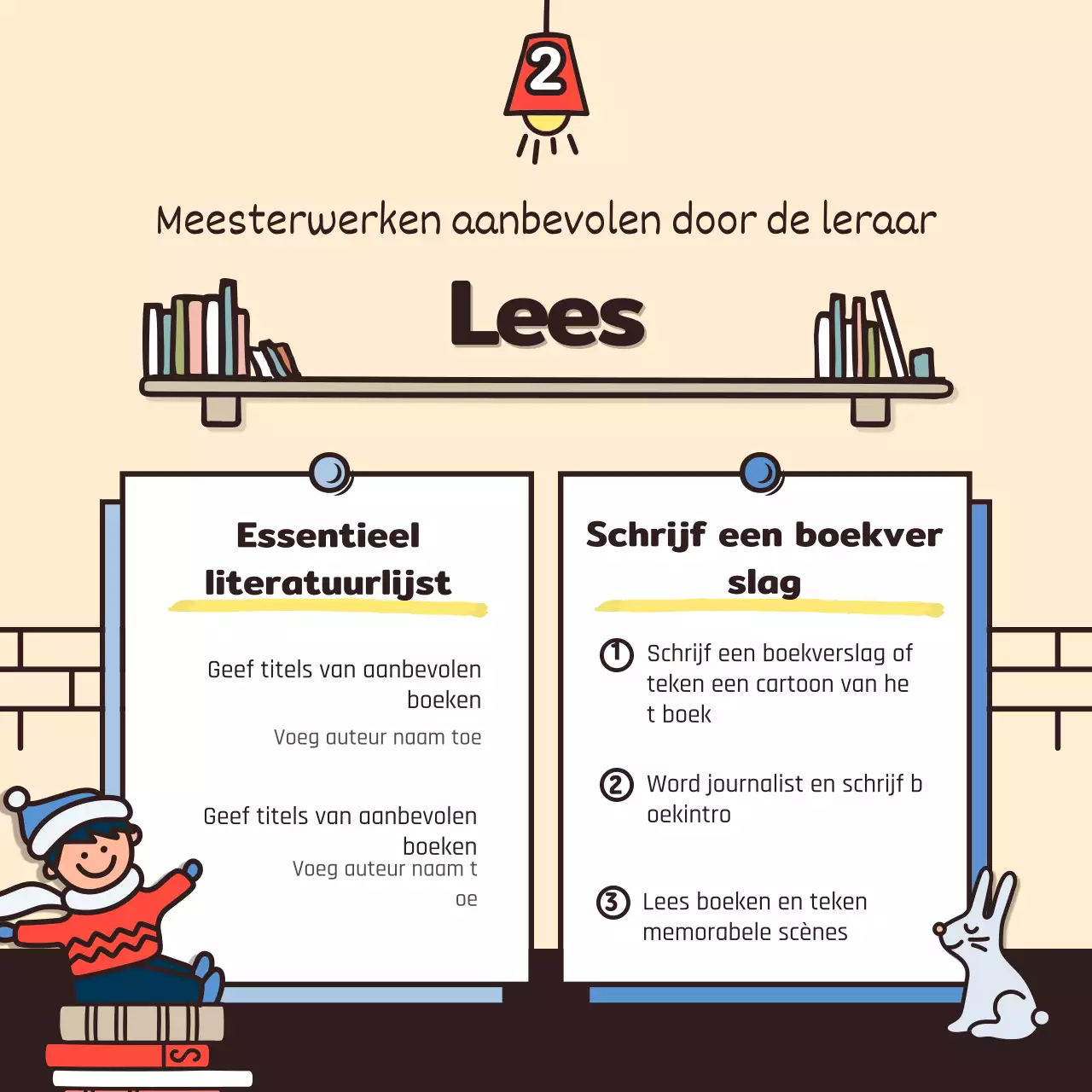 Wintervakantie met schattige illustraties in beige