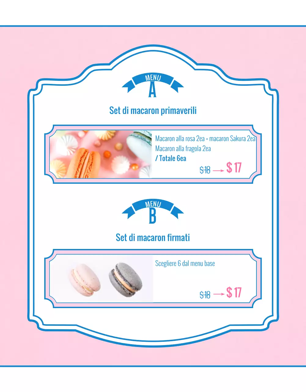 Vendere macaron con decorazioni rosa e vintage