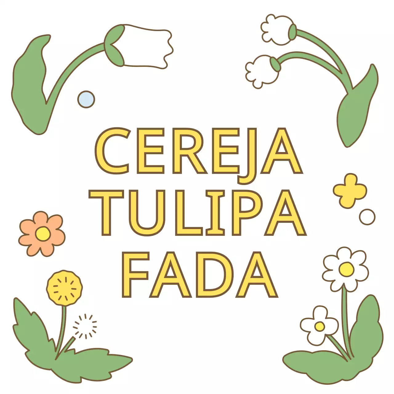 Mercadoria com ilustrações de flores e fadas bonitas e coloridas