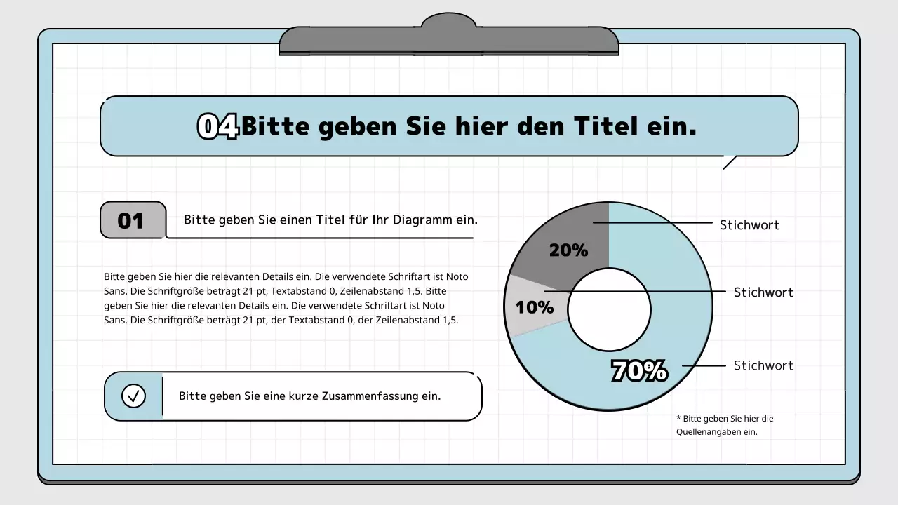 Hellblau und weiß Notizblock Konzept pädagogische Präsentation Kit