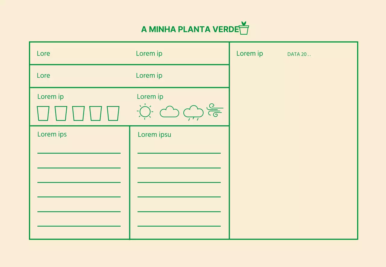 Ícone verde História simples