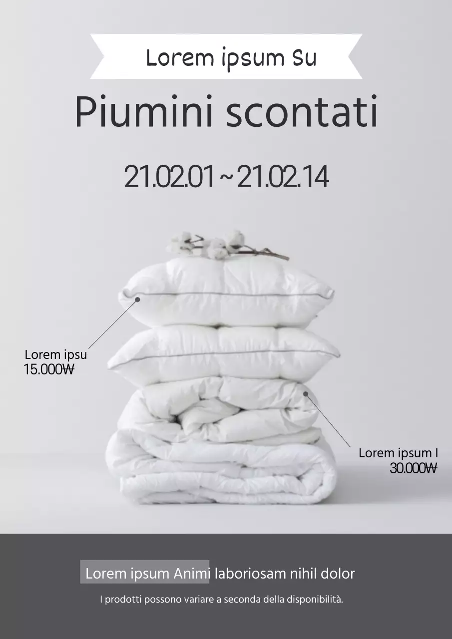 Evidenziare una foto grigia Semplice piumino per promuovere un evento di vendita