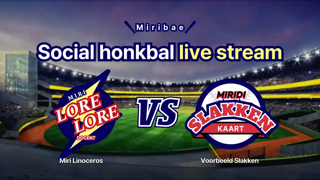 Miribae social baseball live stream met geïllustreerd logo