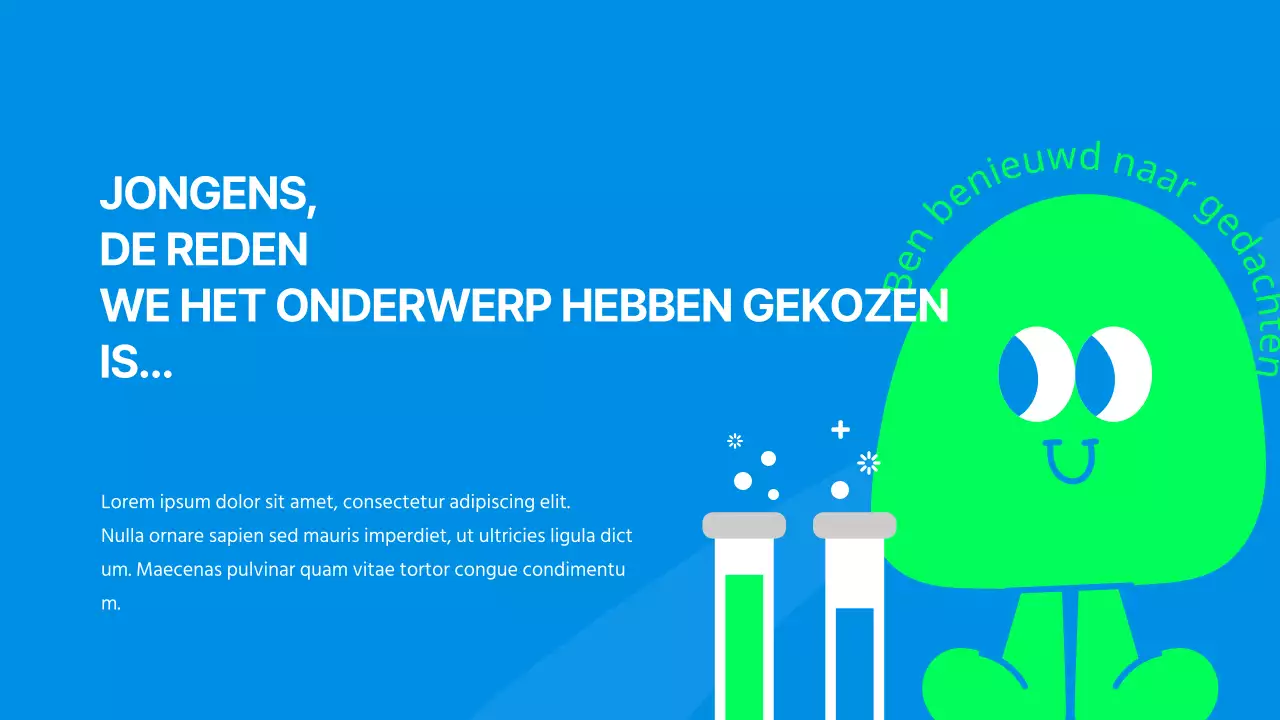 Schattig Karakter Wetenschappelijk Experimentverslag in Blauw en Lime Groen