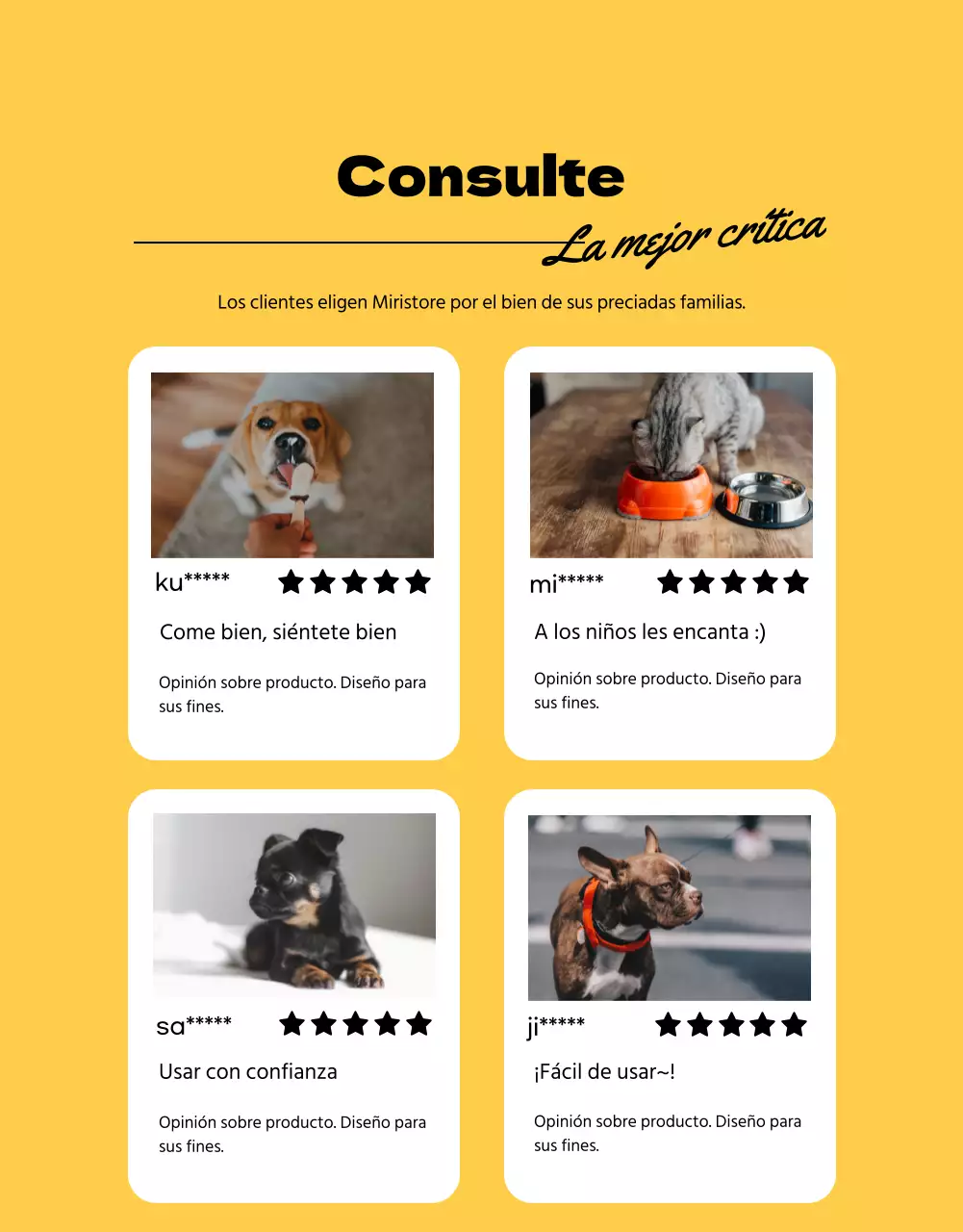 Eventos Petmart amarillos e ilustrados