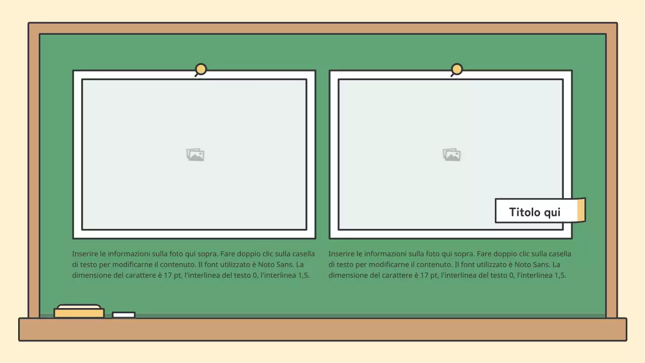 Kit di presentazione con lavagna didattica colorata