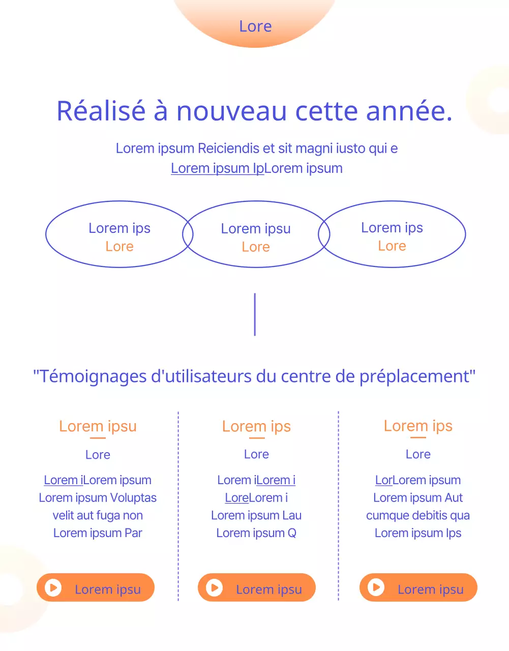 Conseil en transfert simple et lumineux en bleu et orange