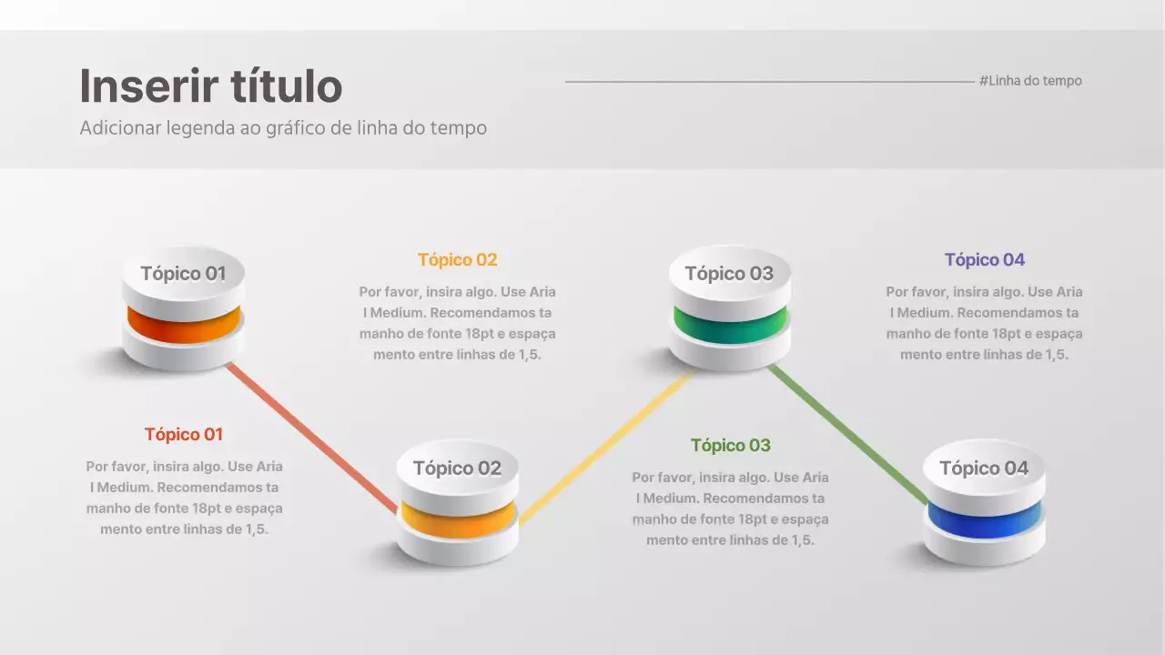 Gráfico de cronologia com um conceito tridimensional simples
