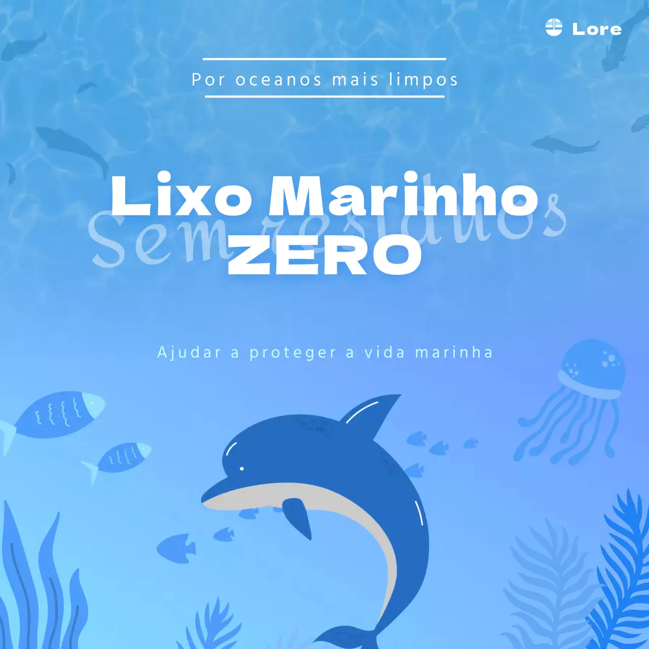 Lixo marinho no feed azul do Instagram