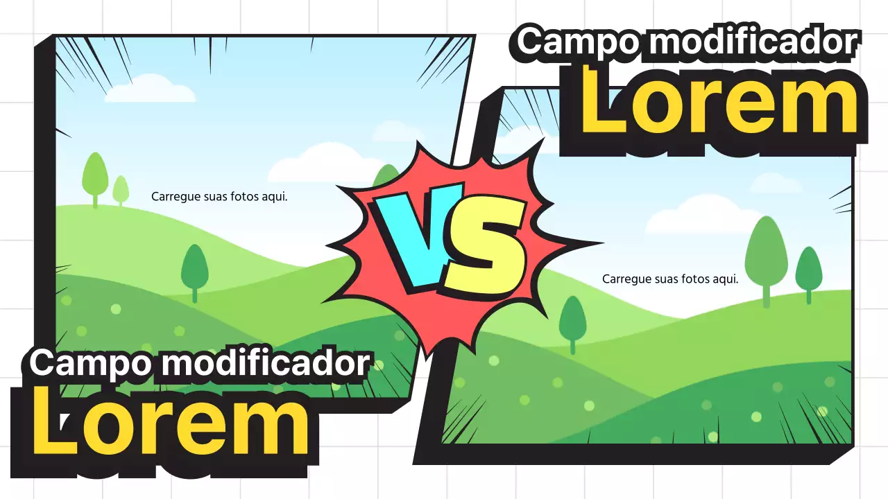 Confronto de desenhos animados